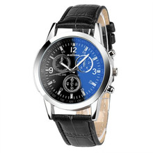 GEMIXI Reloj masculino новые роскошные модные мужские кварцевые аналоговые часы из искусственной кожи с синим стеклом 2024 - купить недорого