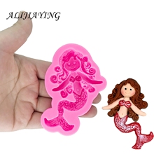 Mermaid Silicone Molds girl mold Gumpaste Fondant Cake Decorating Tools chocolate dessert decorators moulds D1363 2024 - buy cheap