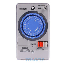 Tb118n interruptor mecânico de temporizador, mini temporizador mecânico com relé, 230v 60hz 24 horas, interruptor mecânico 2024 - compre barato