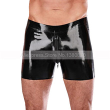 Cuecas boxer masculinas de látex, emborrachadas, sexy, com zíper, tamanho personalizado 2024 - compre barato