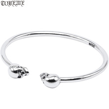 Handcrafted Thai 925 Silver Skull Bangle Vintage Sterling Silver Skull Bracelet Skeleton Bangle 2024 - buy cheap