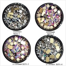 1Jar Nail Art Mix Gem Rhinestone Deco in Jars T-Shape Rectangle-Shape Gem Rhinestone Mix BJ51 2024 - buy cheap