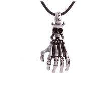 Ожерелье в стиле панк с подвеской в виде черепа, винтажные серебряные подвески, восковая линия, готическое колье-чокер, ювелирное изделие на Хэллоуин, подарок для женщин 2024 - купить недорого