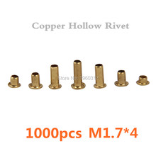1000pcs /lot M1.7(d)*4(L)mm 1.7mm Brand New Copper Hollow Rivet Double-sided circuit board PCB vias nails /Copper Com 2024 - buy cheap