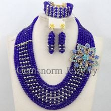 Fashion Royal Blue/Silver Indian Bridal Beads Jewelry Set African Jewelry Sets for Women 2017 New Free Shipping WB358 2024 - buy cheap