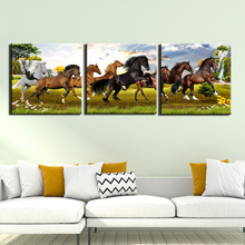 Pintura artística de pared lienzo de impresión de animales imágenes de caballos 3 piezas impresiones póster para sala de estar decoración del hogar arte moderno 2024 - compra barato