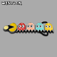 WesBuck Brand Cartoon Style Purple Ghost Pacman Belt Buckle 2024 - buy cheap