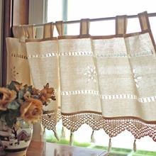 Modern Minimalist Style Kitchen Half-curtain Kitchen Curtain Cafe Short Panel Curtain Cotton and linen crochet 2024 - buy cheap