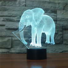 Luz de noche 3d con diseño de elefante para niños, lámparas de mesa para dormitorio infantil, sala de estar, mesita de noche, moderna 2024 - compra barato