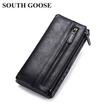 SOUTH GOOSE Men Long Wallet Classical PU Leather Clutch Wallets Male Business Money Purse ID Card Holder Large Travel Wallets 2024 - buy cheap