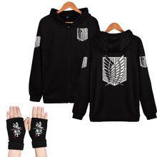 Chaqueta de ataque a los Titanes para hombre y mujer, guantes de Shingeki no Kyojin, Anime, disfraces de Cosplay, abrigos, Survey Corps, Logo, Sudadera con capucha, XXS-XXXL 2024 - compra barato