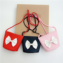 children PU leather crossbody shoulder bag child purse boys and girls baby cute bow small bag 2024 - buy cheap