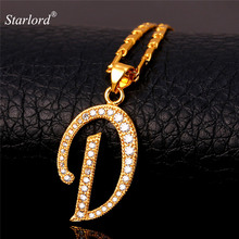 Initial D Letter Pendants & Necklaces WomenMen Personalized Gift Alphabet Jewelry Gold Color Necklace P1674 2024 - buy cheap