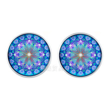 Flower Of Life Tibetan Om Mandala Earrings For Women Gray Om Jewelry Vintage Buddhism Meditation Jewelry Glass Dome Jewelry Gift 2024 - buy cheap