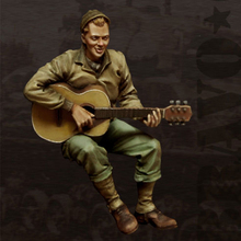 1/35 масса США с гитарой WW2, полимерная модель солдата GK, военная тема, несобранный и Неокрашенный комплект 2024 - купить недорого