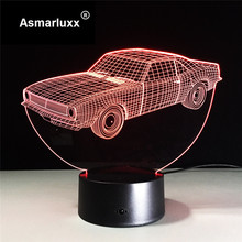 Cool Car 3D Illusion LED Night Light Colorful Acrylic Table Lamp For Party Christmas Gift Kids Toys Home Deco Bar Lamp Shipping 2024 - buy cheap