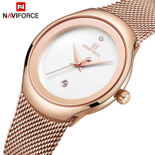 Naviforce relógio feminino de pulso, relógio de quartzo para mulheres, impermeável, de aço inoxidável, moda simples e de luxo 2024 - compre barato