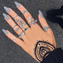 Женское кольцо, винтажное, с кристаллами, черное, Серебряное 2024 - купить недорого
