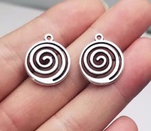 25pcs/lot--17mm, swirl chams, Antique silver plated Spiral pattern charms,DIY supplies, Jewelry accessories 2024 - buy cheap