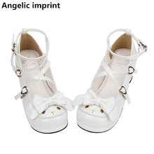 Angelic imprint handmade woman mori girl lolita cosplay shoes lady mid heels pumps women princess dress party shoes 4.5cm 33-47 2024 - buy cheap