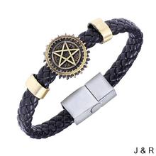 J & R-pulsera de Anime para Cosplay, brazalete de cuero con tejido de ojo de Ciel, joyería de moda, color negro, pedido mínimo de 20 Uds. 2024 - compra barato