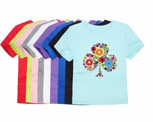 2018 Summer Clothing for Kids Children Floral Tee Baby Girls Three Lucky Flower T-Shirts Girls Summer Top Baby Flower Tree Tees 2024 - buy cheap