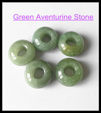 12pcs/lot nature green aventurine stone european beads accessories jewelry beads for bracelet making size 8x14mm hole size 5mm 2024 - buy cheap