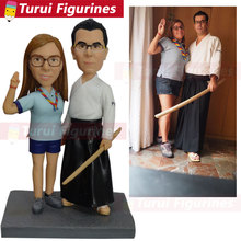 custom head statue kungfu karate wedding figurines Custom Bobbleheads dolls karate figurines for cakes toppers Personal Sculptur 2024 - buy cheap