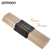 Ammoon-baquetas de madera de 5A/ 7A, 12 pares de palitos de tambor, conjunto de tambor de madera Fraxinus Mandshurica, accesorios para instrumentos de percusión 2024 - compra barato