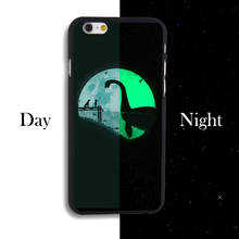 New Pattern Of Luminous Plastic Girl Dinosaur Moonlight PC Noctilucent Phone Case For iPhone 4 4S 5 5S 5C SE 6 6S 6PLUS 6SPLUS 2024 - buy cheap