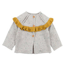 Suéter cardigã para meninas recém-nascidas, roupas de malha casual para outono e primavera 2024 - compre barato