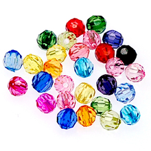 High quality acrylic Beads,6mm transparent faceted round Beads,mixed color acrylic transparent faceted bead for jewelry supplies 2024 - buy cheap