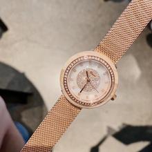 Relógios redondos clássicos para mulheres, cristais ostentosos, vestido, pulseira completa em aço milanês, à prova d'água, montre de quartzo 2024 - compre barato