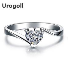 Женское Обручальное кольцо в форме сердца из стерлингового серебра 925 пробы, роскошное обручальное кольцо с цирконием AAA 2024 - купить недорого
