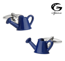 iGame New Arrival Novelty Cuff Links Funny Blue Copper Watering Pot Design Free Shipping 2024 - buy cheap