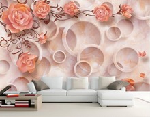 Papel de parede 3d para decoração de casa, flores 3d, paisagem, sala de estar, estereoscópico 2024 - compre barato