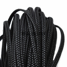 REAL BESTXY 2M/lot 7*3mm black flat braided leather cords for necklace bracelets jewelry diy making leather strands ropes string 2024 - buy cheap