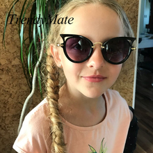 Детские солнцезащитные очки 2018, брендовые Детские очки кошачий глаз для девочек, с линзами UV400, детские солнцезащитные очки, милые очки, затемненные очки, очки 5202T 2024 - купить недорого