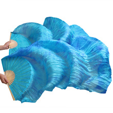 High Quality 100% Chinese Silk Belly Dancing Fans 1 Pair of Hand-made Tie Dyed Silk Belly Dance Fans Multi-colors 150/180*90 cm 2024 - buy cheap