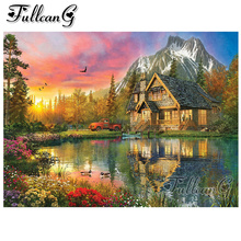 FULLCANG diy 5d diamond painting house scenery diamond embroidery sale mosaic cross stitch kit full square/round drill FC547 2024 - buy cheap