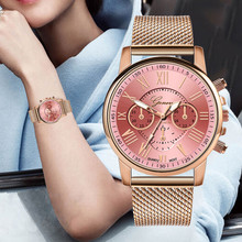 Luxury Quartz Geneva Watches Women Gold Sport Military PVC Leather Wrist Dress Watch Ladies Clock Reloj Mujer 2024 - buy cheap