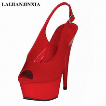 Laijianjinxy sapatos de salto alto femininos, 15cm, plataforma para dança de boate, salto alto plus size, chinelos 2024 - compre barato