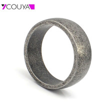Мужское матовое кольцо в стиле ретро, черное, из нержавеющей стали, ширина 8 мм, высокая полировка, размер 6,8, 9,10 2024 - купить недорого