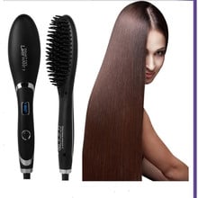 Electric Ionic Hair Straighter Brush Flat Iron Wand Round Fast Heater Straightener Hairbrush Styling Salon Straightening Comb 2024 - buy cheap