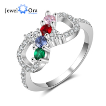 Romantic Women Infinity Ring with Zirconia Customized 4 Birthstones Rings for Women Personalized Gift (JewelOra RI103810) 2024 - buy cheap