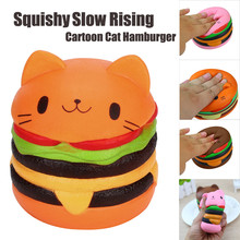 Squishy Cat Hamburger Food Squishys Cake Stress Reliever Slime toys Scented Squeeze Slow Rising Fun Toy Relieve Stress Cure Gift 2024 - buy cheap