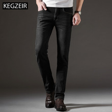 KEGZEIR 2019 New Autumn Black Jeans Men Fashion Casual Denim Pants Men Straight Slim Fit Jeans Men Brand Calca Masculina Jeans 2024 - buy cheap