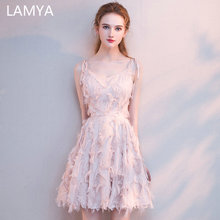Lamya curto simples cinta de espaguete vestidos de baile 2021 elegante uma linha vestido de festa à noite plus size vestidos de ocasião especial 2024 - compre barato