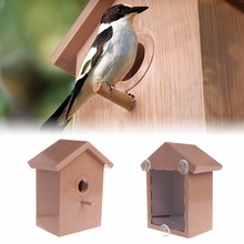 wooden bird house nest wall-mounted outdoor bird cage nest birdhouse feeder house for pet supplies 2024 - buy cheap