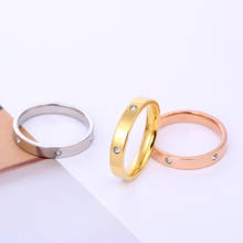Новое кольцо из нержавеющей стали из трех частей с цирконием классические кольца для пар Простые Модные ювелирные изделия обручальные кольца популярные кольца триколор 2024 - купить недорого